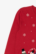 Vintage Lightweight Red Croft & Barrow Snowmen Ugly Christmas Cardigan (2000s)