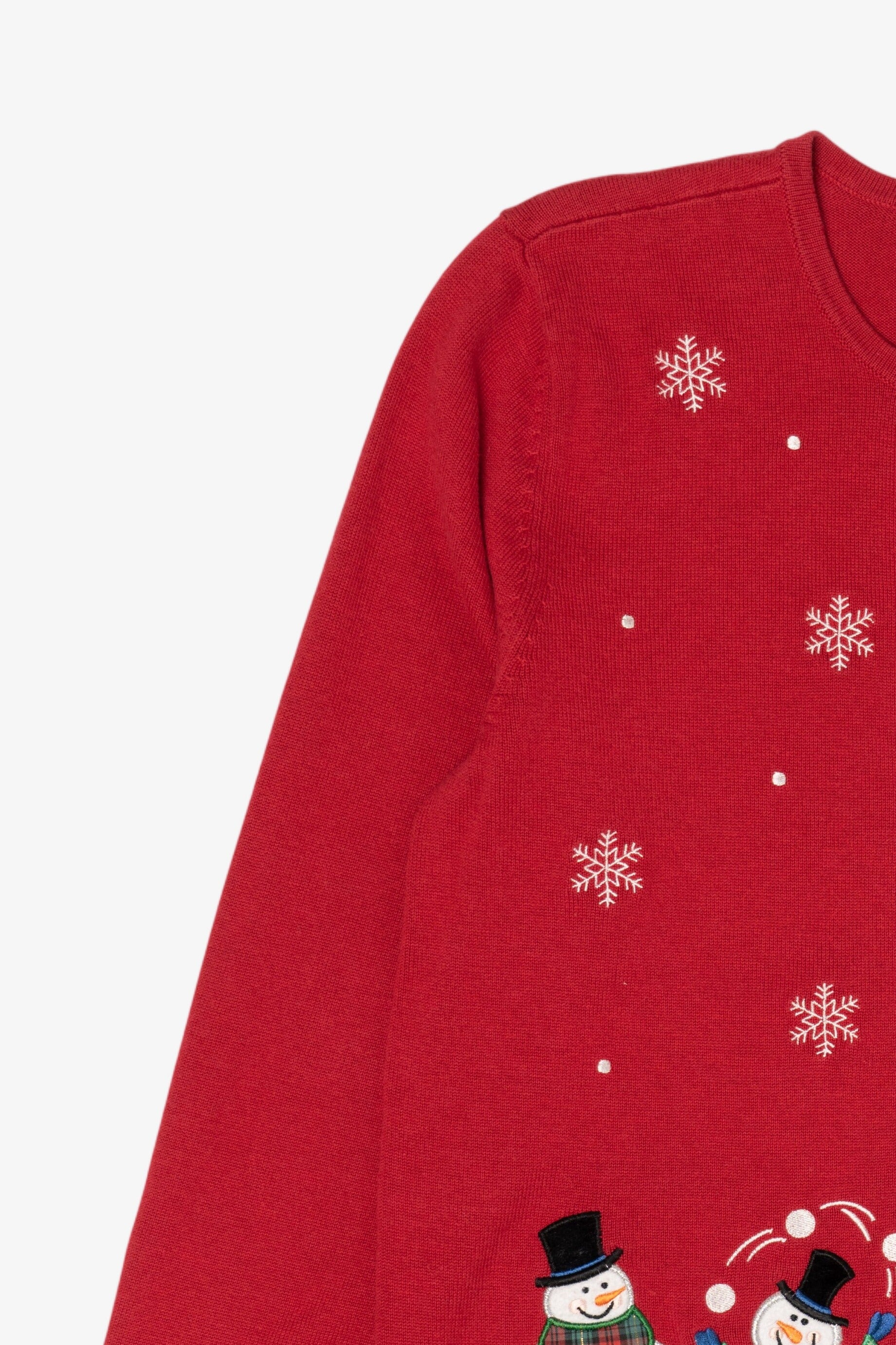 Vintage Lightweight Red Croft & Barrow Snowmen Ugly Christmas Cardigan (2000s)