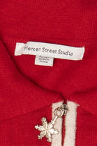 Vintage Red Mercer Street Station Snowmen Ugly Christmas Cardigan (2000s)