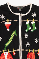 Vintage Black Hampshire Studio Santa Clothes Ugly Christmas Cardigan (1990s)