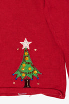 Vintage Red Tiara Trees Ugly Christmas Cardigan (2000s)