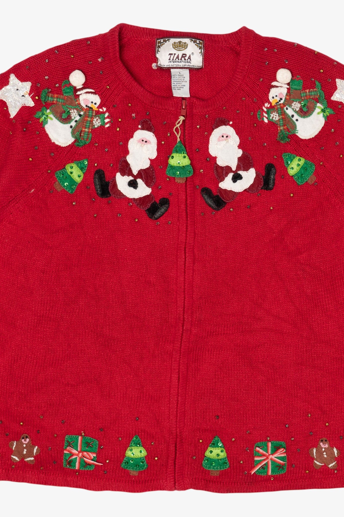 Vintage Red Tiara International Santa Ugly Christmas Cardigan (2000s)