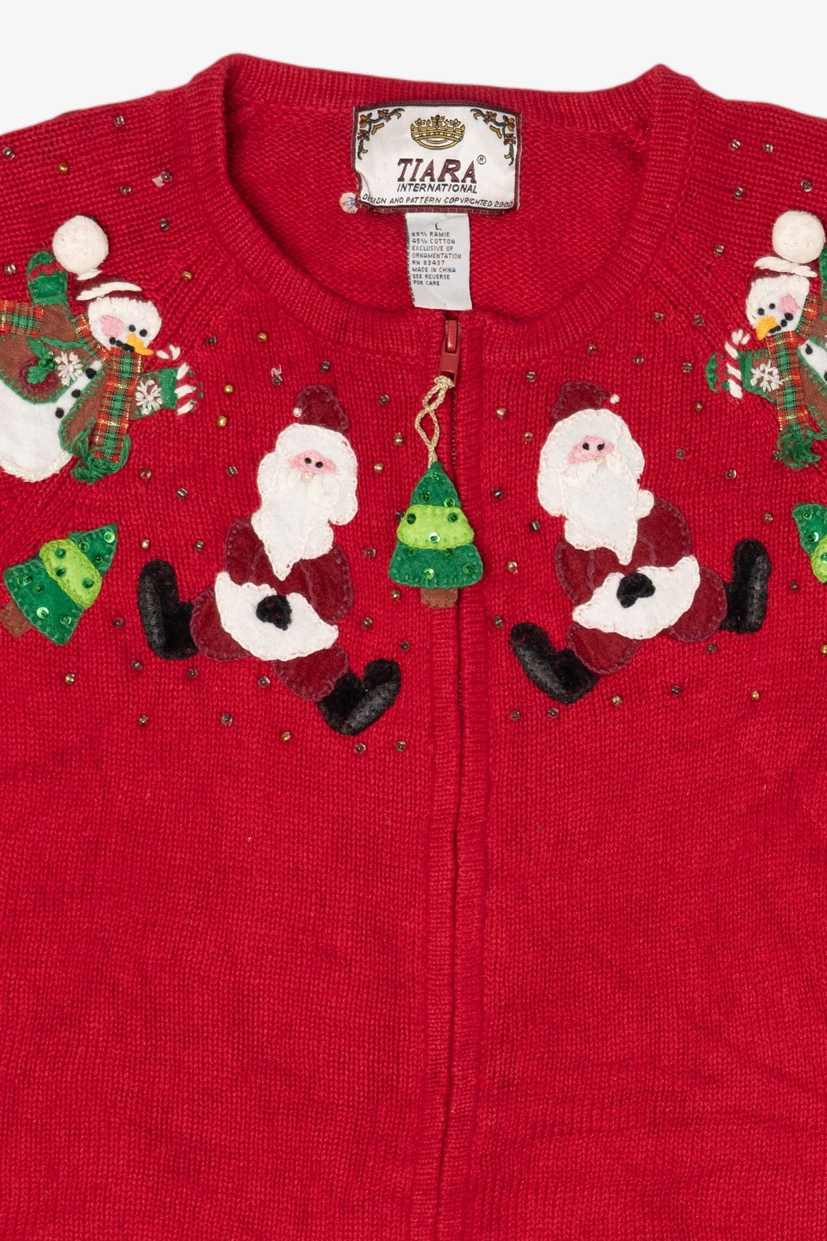 Vintage Red Tiara International Santa Ugly Christmas Cardigan (2000s)