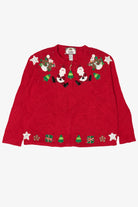 Vintage Red Tiara International Santa Ugly Christmas Cardigan (2000s)