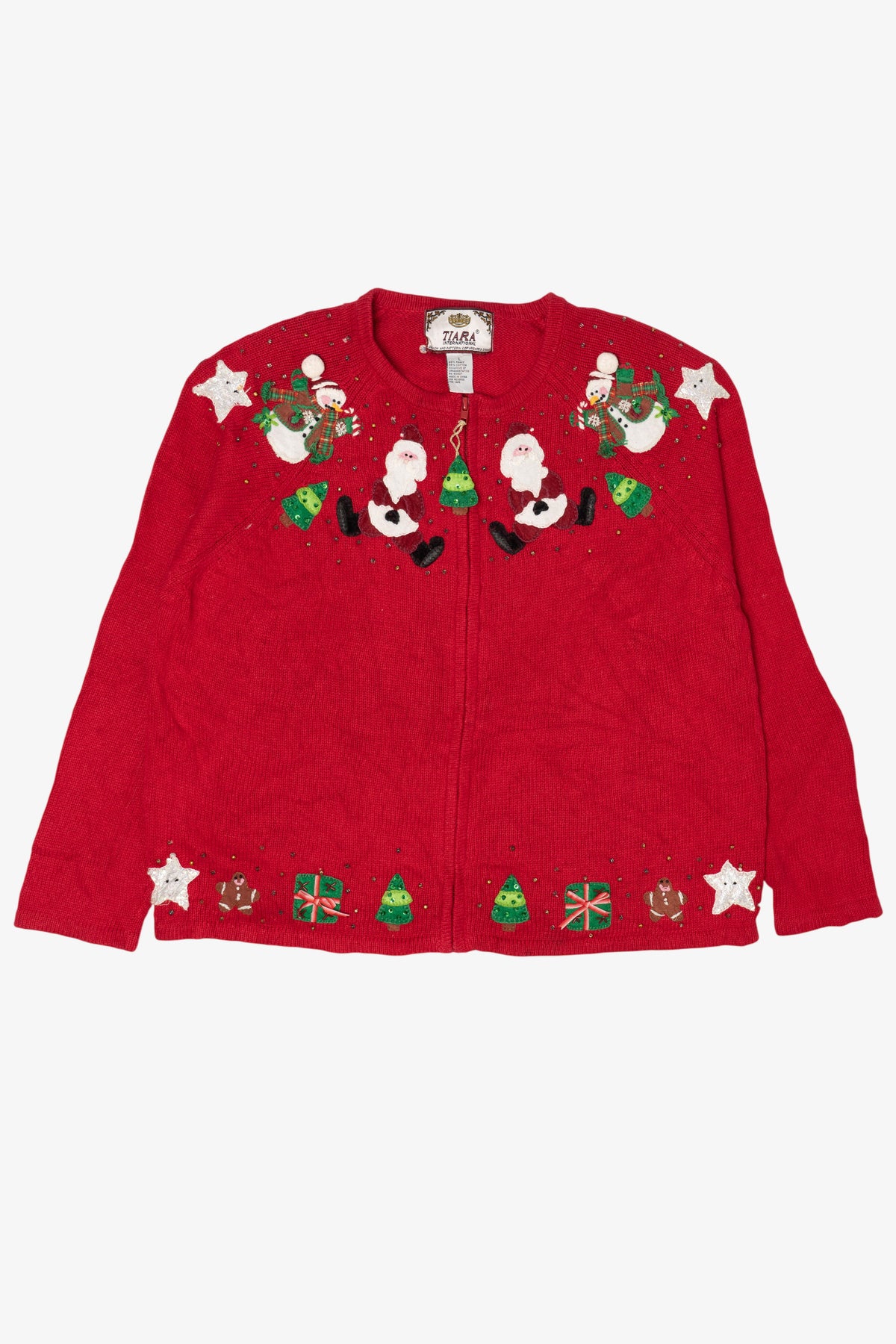 Vintage Red Tiara International Santa Ugly Christmas Cardigan (2000s)