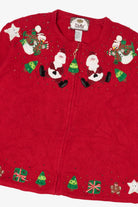 Vintage Red Tiara International Santa Ugly Christmas Cardigan (2000s)