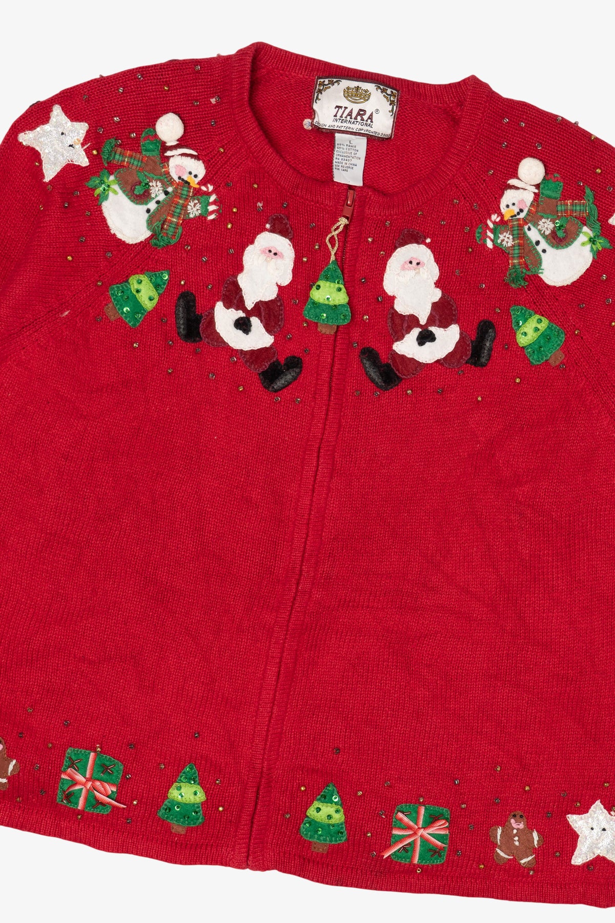 Vintage Red Tiara International Santa Ugly Christmas Cardigan (2000s)