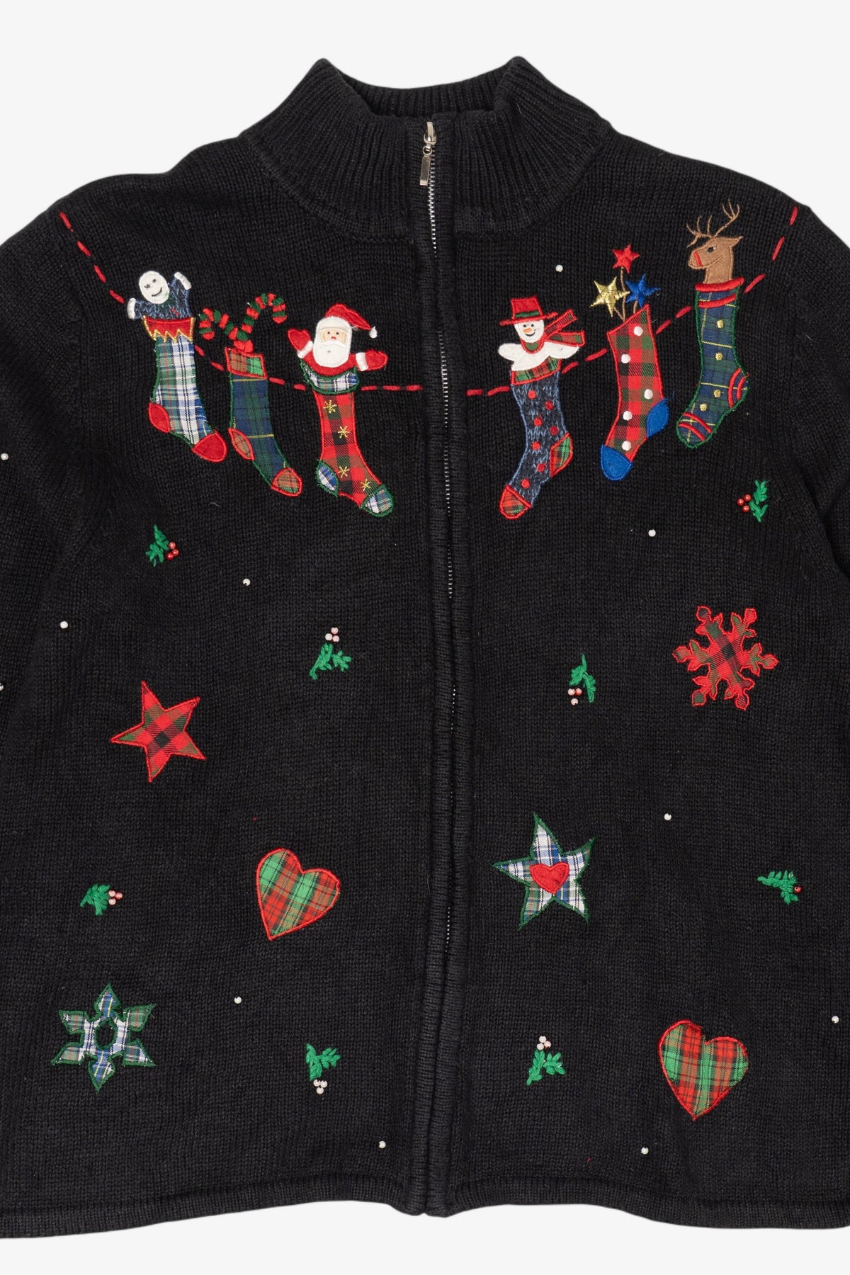 Vintage Black Cappagallo Stockings Ugly Christmas Cardigan (2000s)