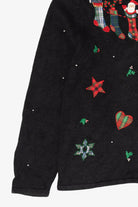Vintage Black Cappagallo Stockings Ugly Christmas Cardigan (2000s)