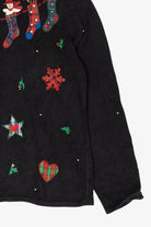 Vintage Black Cappagallo Stockings Ugly Christmas Cardigan (2000s)