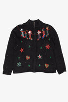 Vintage Black Cappagallo Stockings Ugly Christmas Cardigan (2000s)