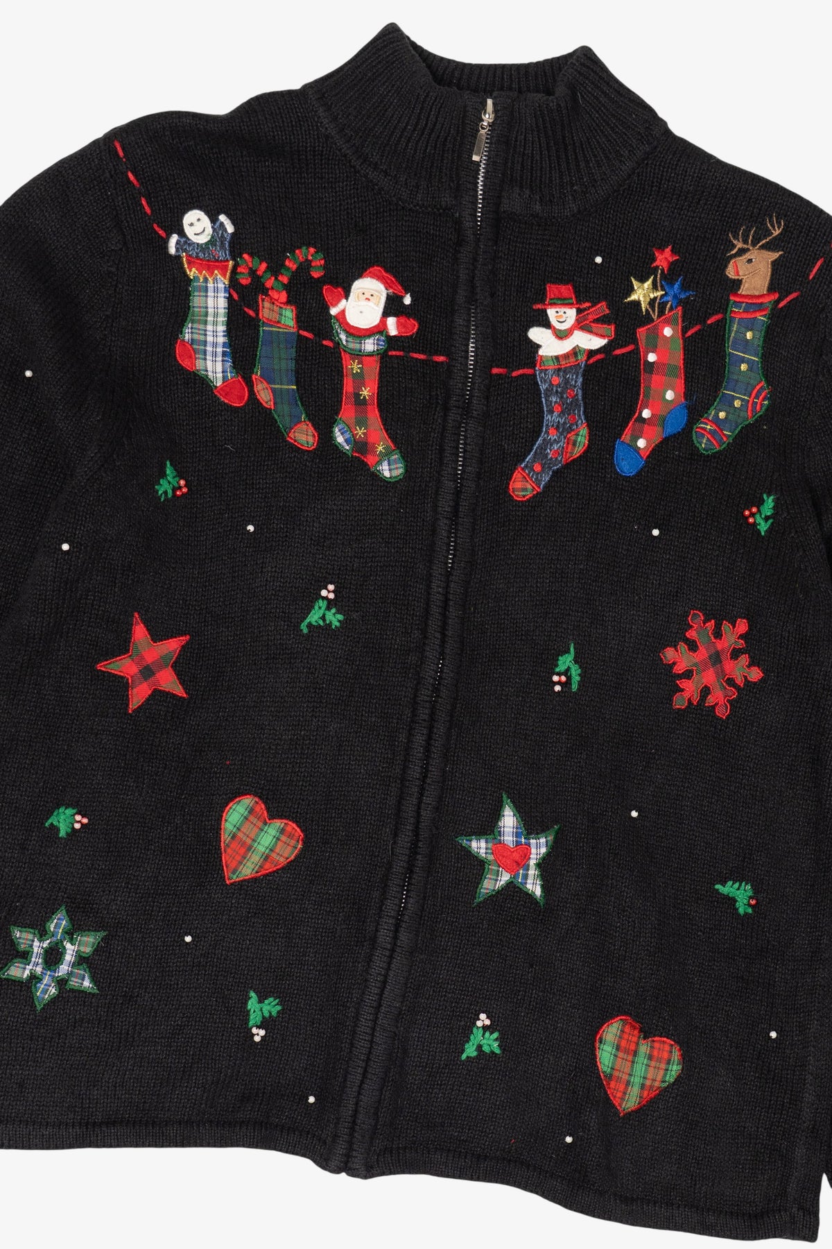Vintage Black Cappagallo Stockings Ugly Christmas Cardigan (2000s)