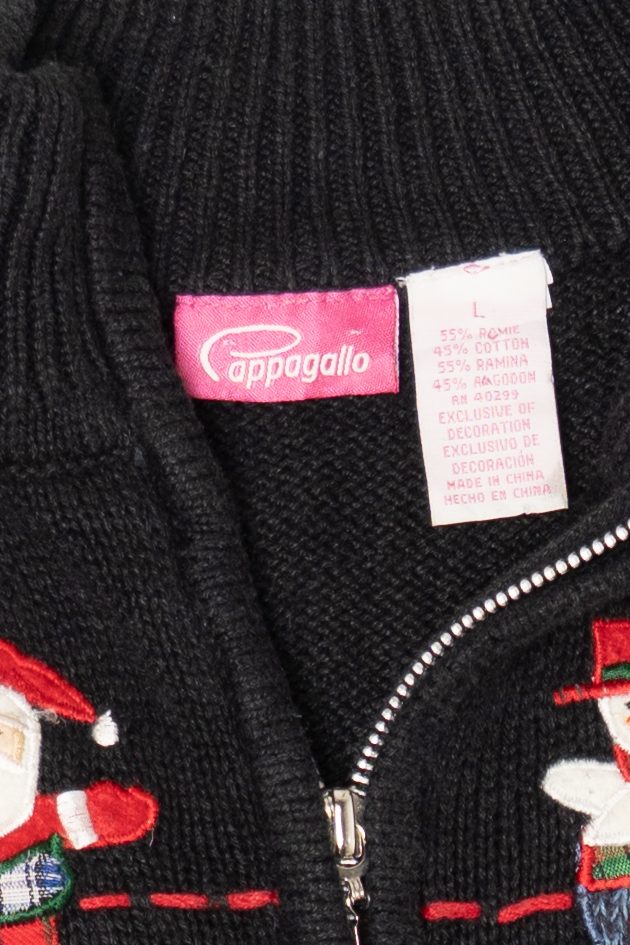 Vintage Black Cappagallo Stockings Ugly Christmas Cardigan (2000s)