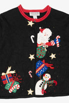 Vintage Black Heirloom Collectible Presents Ugly Christmas Cardigan (2000s)