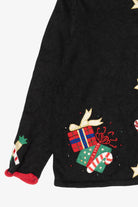 Vintage Black Heirloom Collectible Presents Ugly Christmas Cardigan (2000s)