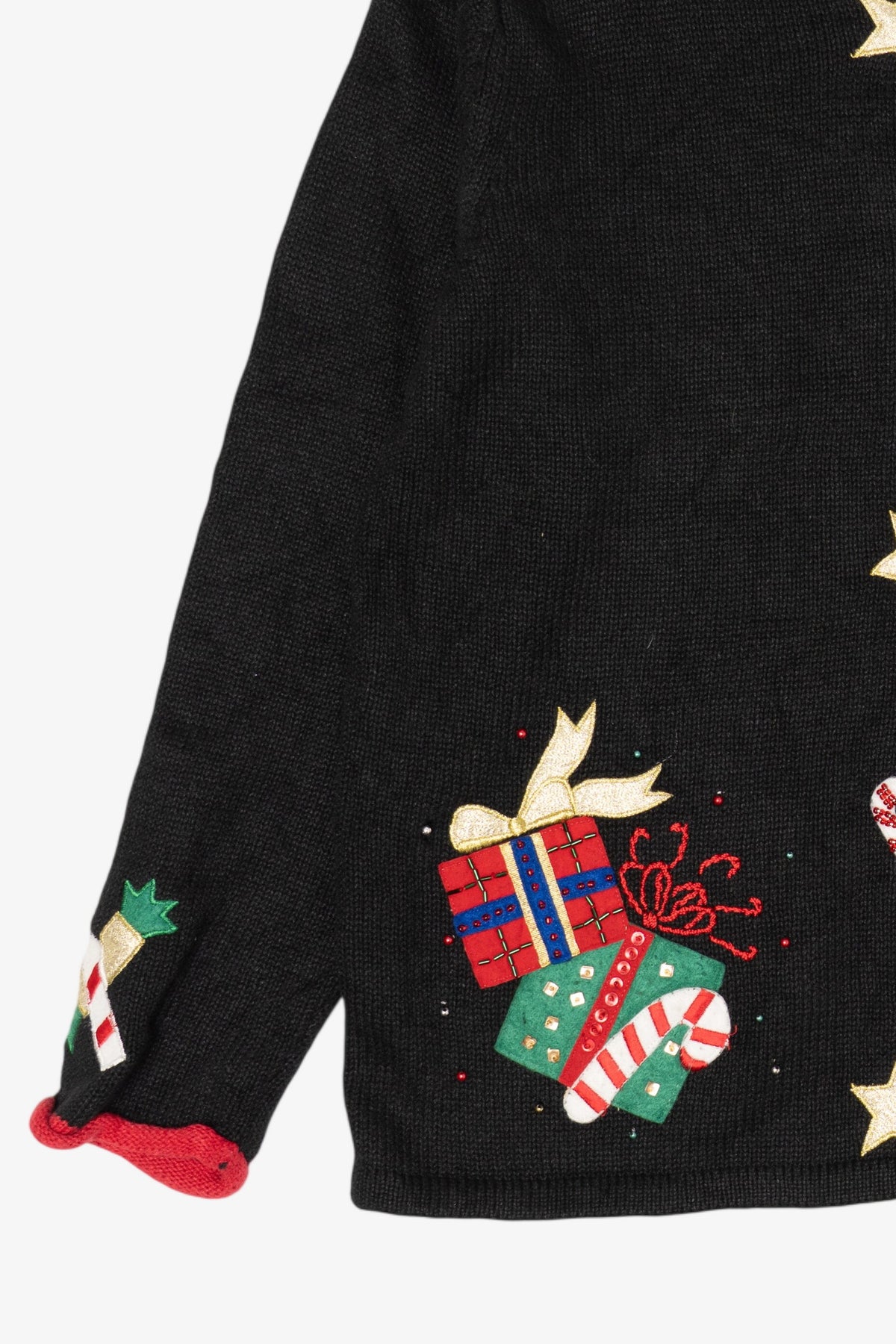 Vintage Black Heirloom Collectible Presents Ugly Christmas Cardigan (2000s)