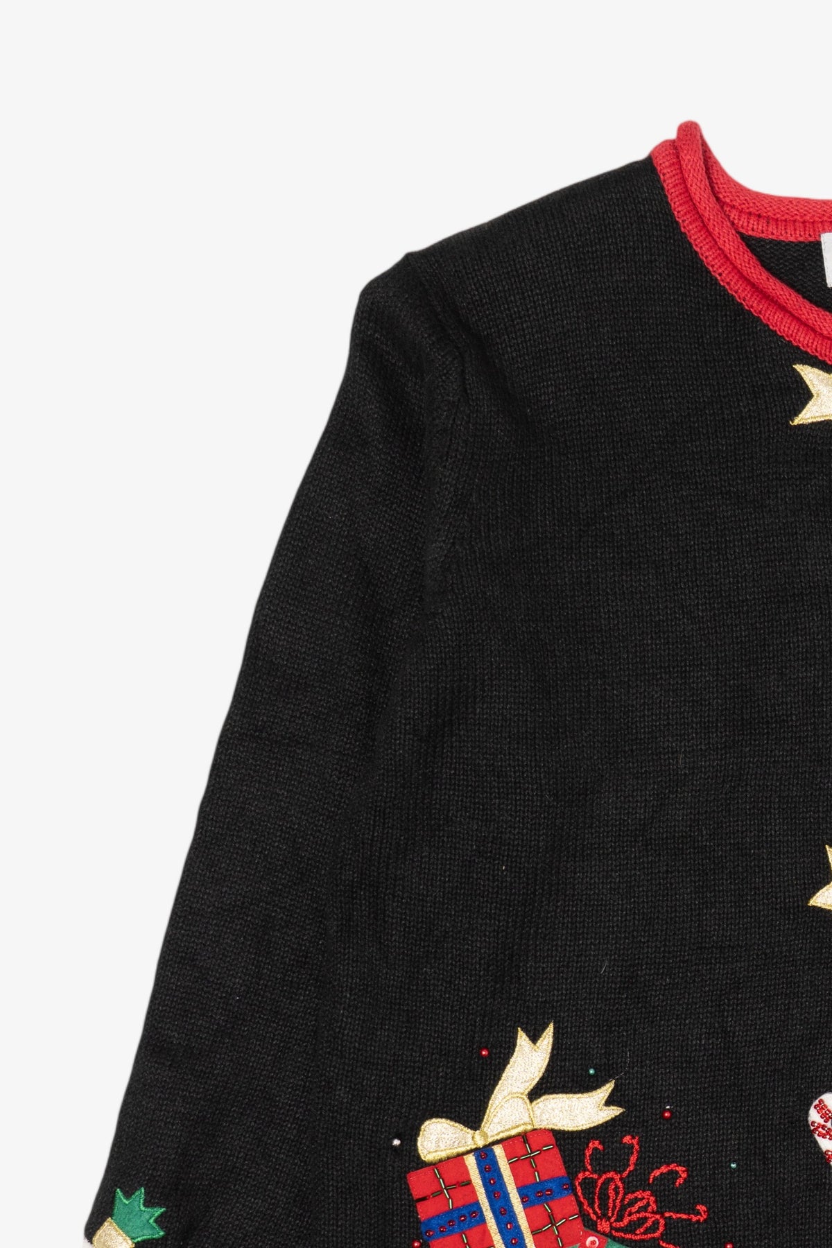 Vintage Black Heirloom Collectible Presents Ugly Christmas Cardigan (2000s)