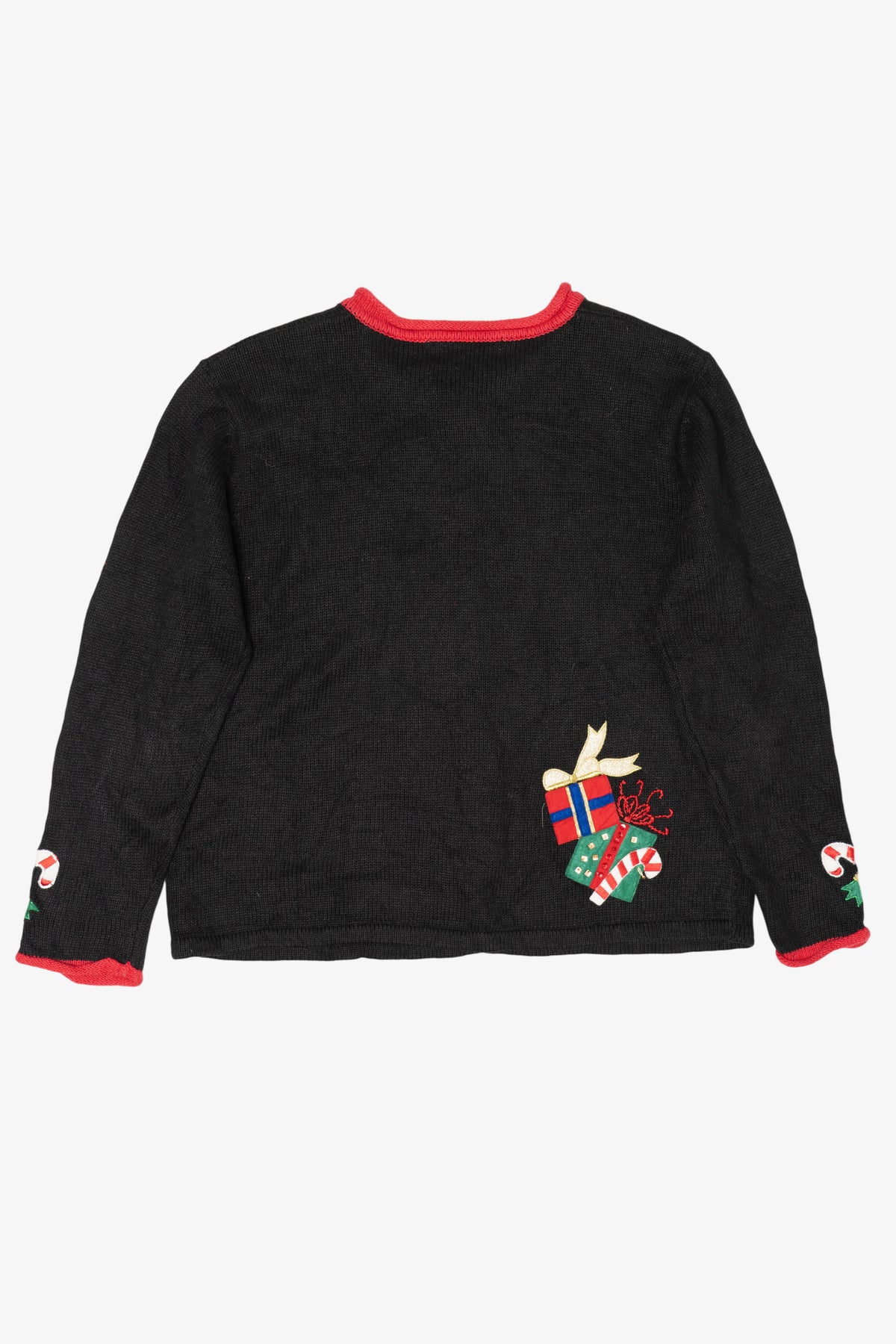 Vintage Black Heirloom Collectible Presents Ugly Christmas Cardigan (2000s)