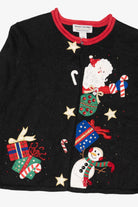 Vintage Black Heirloom Collectible Presents Ugly Christmas Cardigan (2000s)