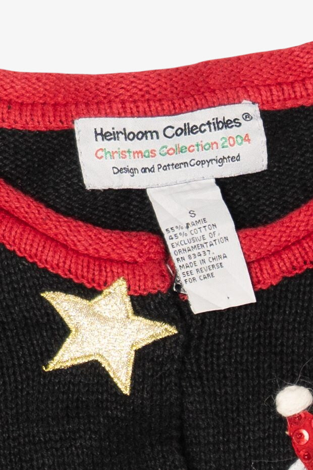 Vintage Black Heirloom Collectible Presents Ugly Christmas Cardigan (2000s)
