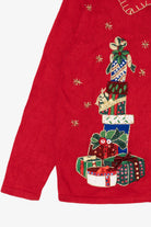 Vintage Red Tiara International Presents Ugly Christmas Cardigan (2000s)