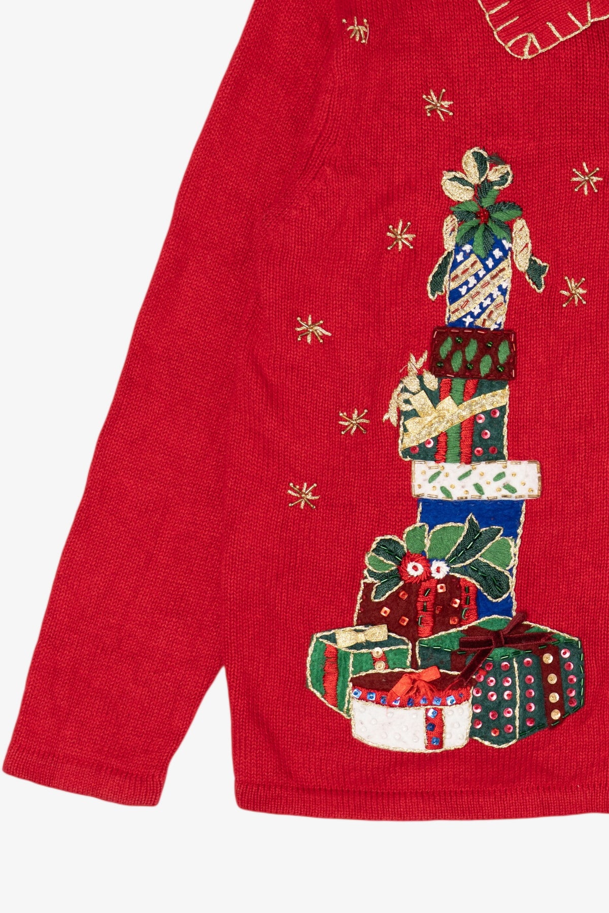 Vintage Red Tiara International Presents Ugly Christmas Cardigan (2000s)