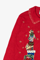 Vintage Red Tiara International Presents Ugly Christmas Cardigan (2000s)