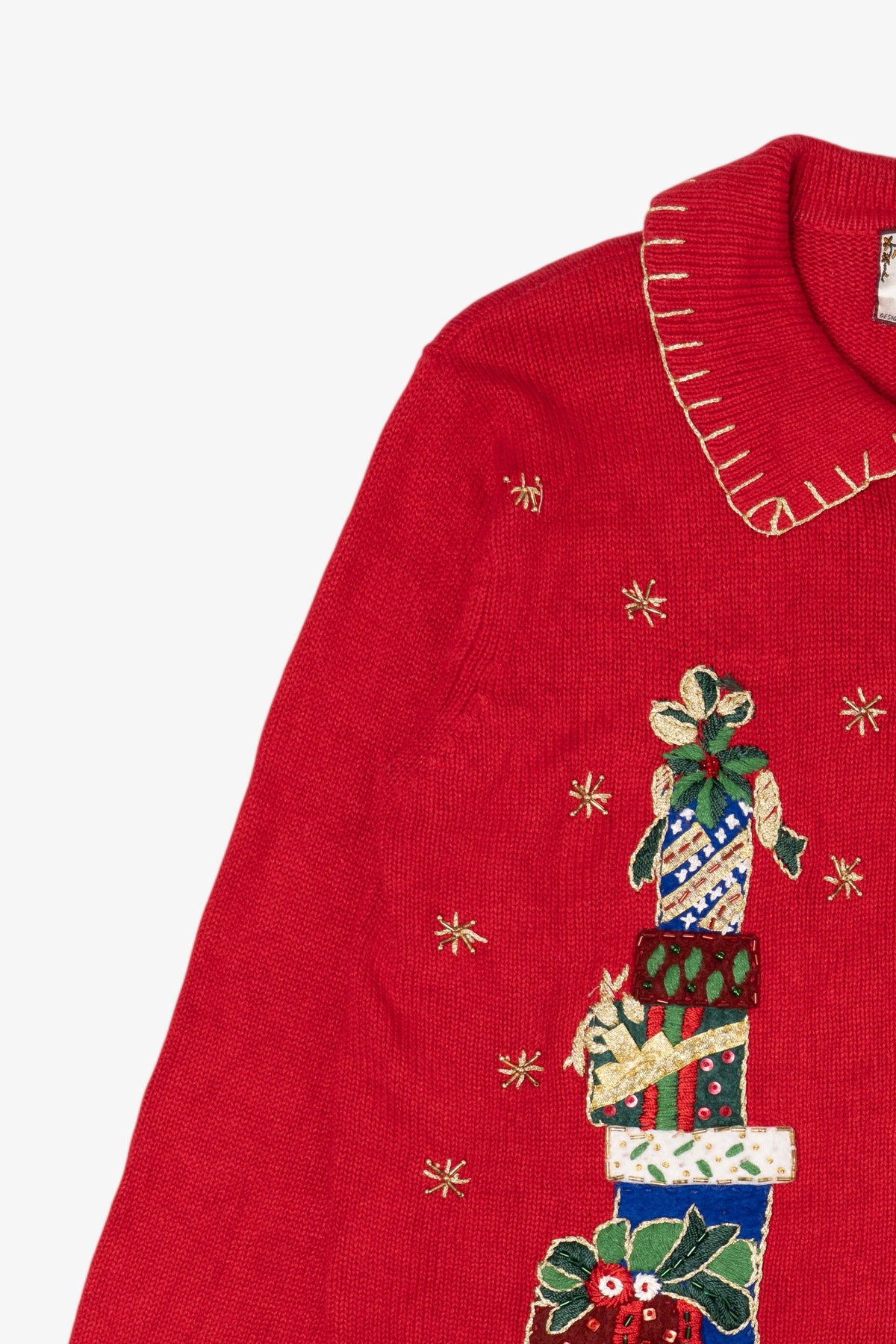 Vintage Red Tiara International Presents Ugly Christmas Cardigan (2000s)