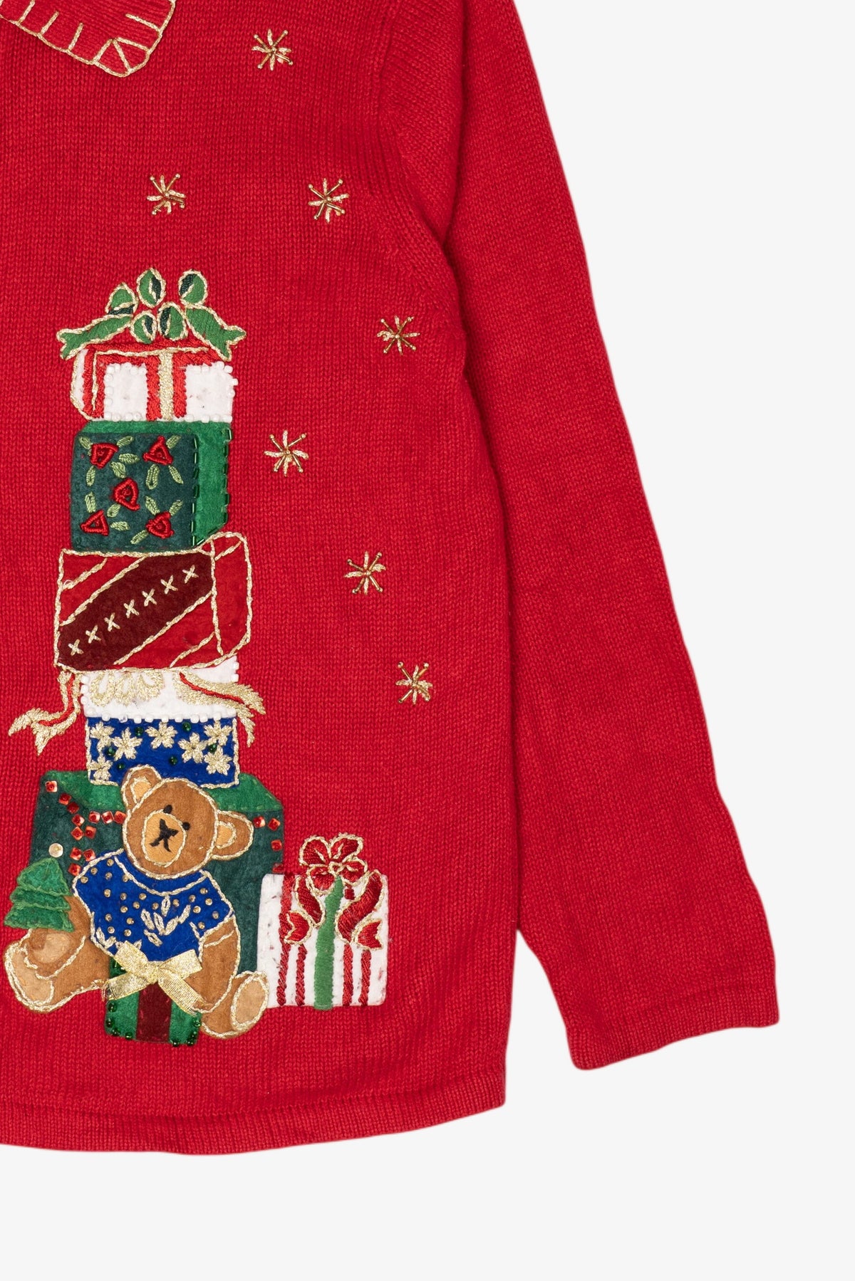 Vintage Red Tiara International Presents Ugly Christmas Cardigan (2000s)