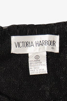 Vintage Black Victoria Harbour Bells Ugly Christmas Cardigan (1990s)