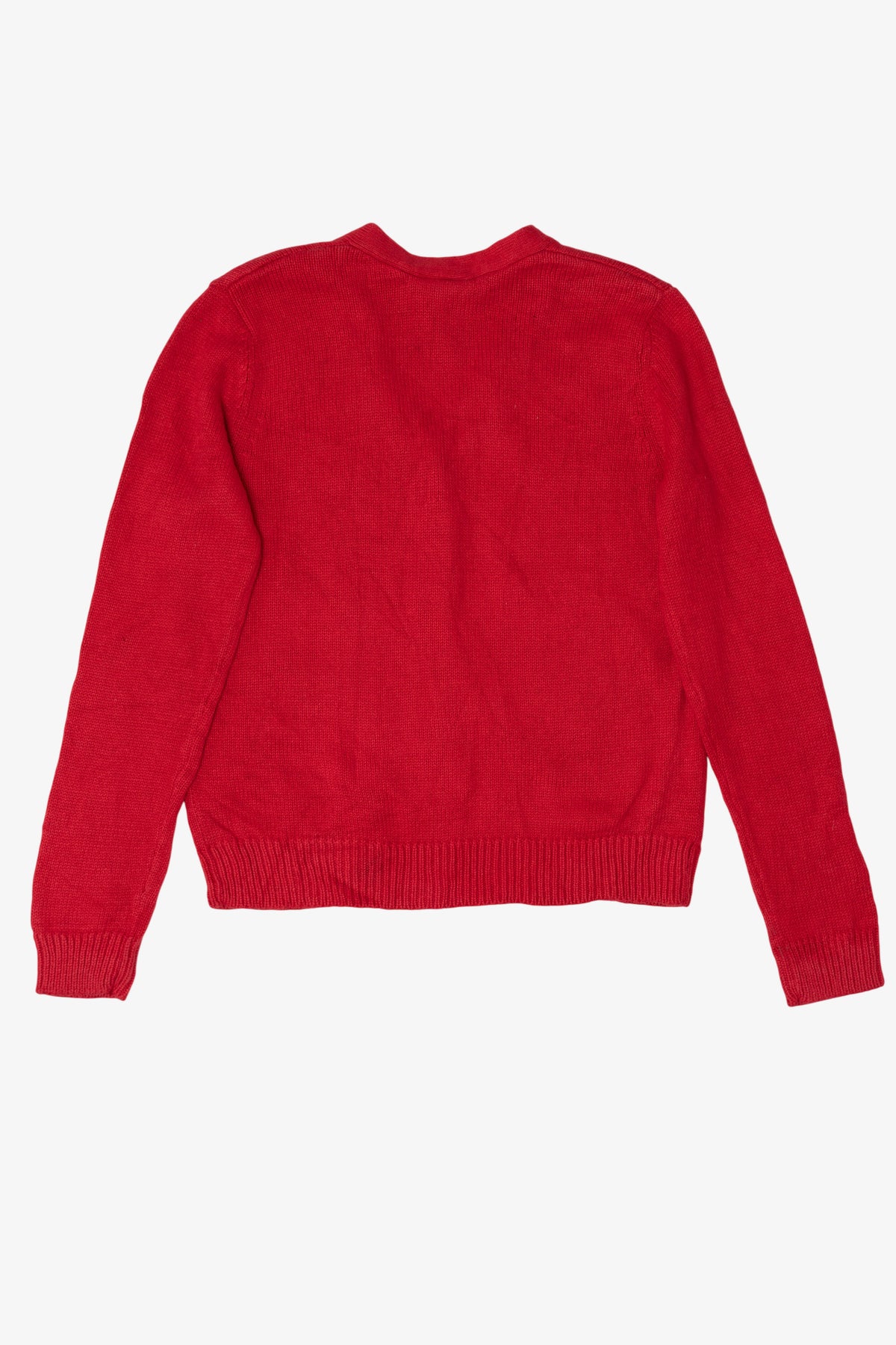 Vintage Red Crystal Kobe Snowmen Ugly Christmas Cardigan (1990s)