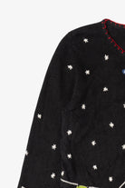 Vintage Black Coldwater Creek Stockings Ugly Christmas Cardigan (1990s)