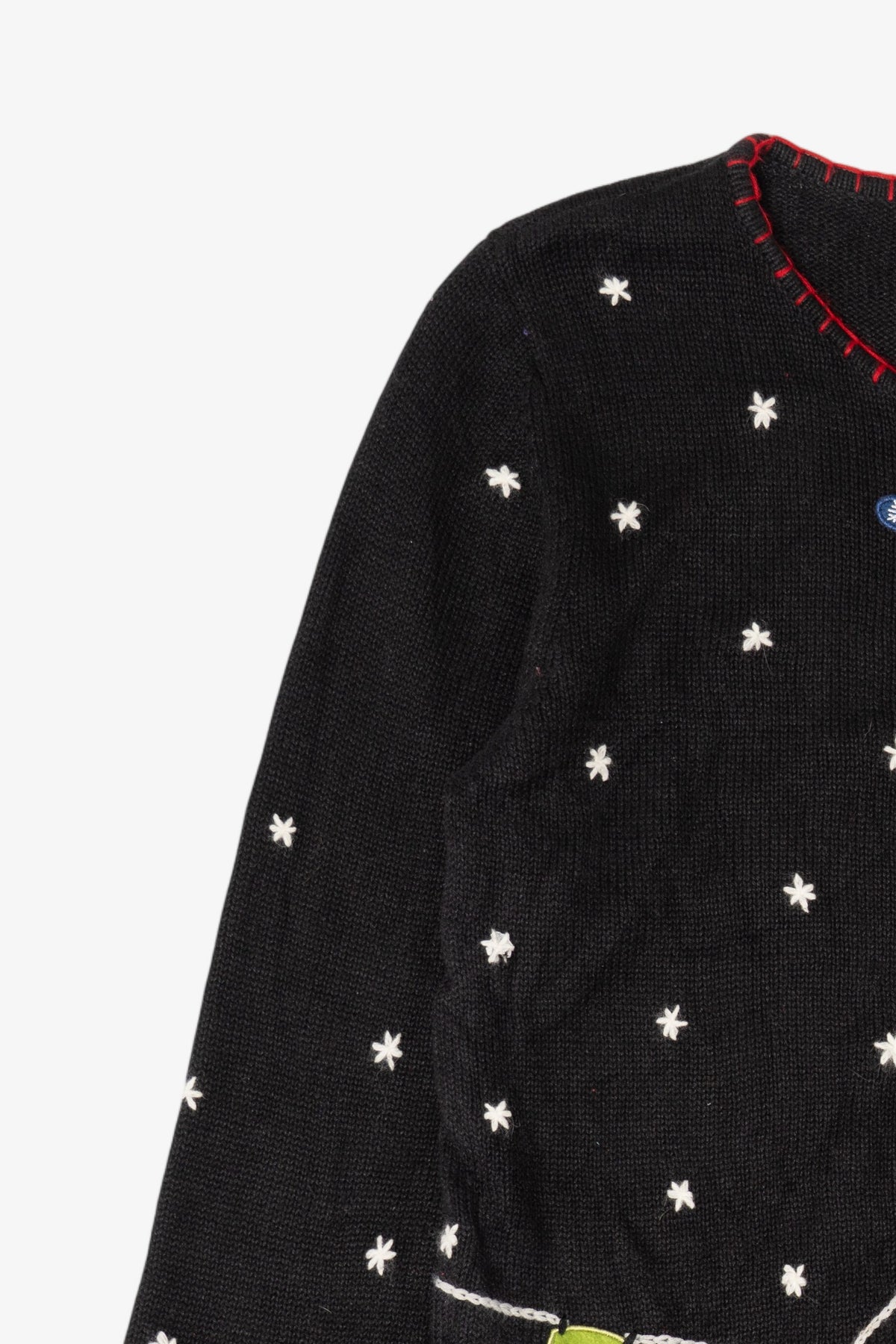 Vintage Black Coldwater Creek Stockings Ugly Christmas Cardigan (1990s)