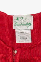 Vintage Red The Quacker Factory Reindeer Ugly Christmas Cardigan (1990s)