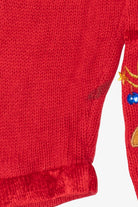 Vintage Red The Quacker Factory Reindeer Ugly Christmas Cardigan (1990s)