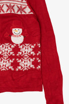Vintage Red Holiday Traditions Snowmen Ugly Christmas Cardigan (2000s)