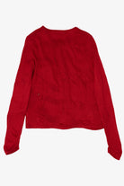 Vintage Red Holiday Traditions Snowmen Ugly Christmas Cardigan (2000s)