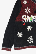 Vintage Black All Points Santa Ugly Christmas Cardigan (1990s)