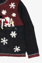 Vintage Black All Points Santa Ugly Christmas Cardigan (1990s)