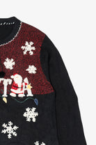Vintage Black All Points Santa Ugly Christmas Cardigan (1990s)