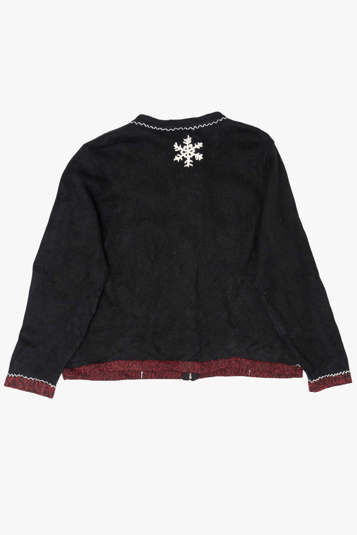 Vintage Black All Points Santa Ugly Christmas Cardigan (1990s)