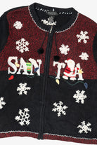 Vintage Black All Points Santa Ugly Christmas Cardigan (1990s)