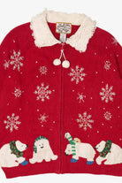 Vintage Red Heirloom Collectibles Polar Bears Ugly Christmas Cardigan (2000s)