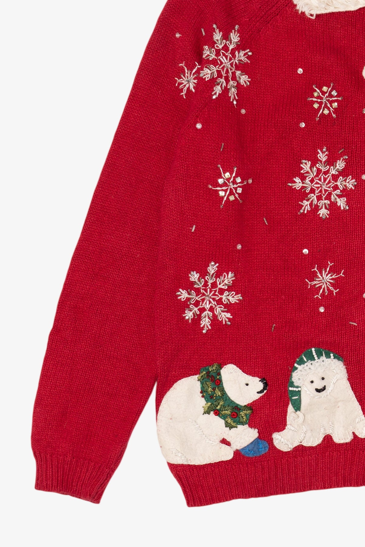 Vintage Red Heirloom Collectibles Polar Bears Ugly Christmas Cardigan (2000s)
