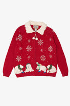 Vintage Red Heirloom Collectibles Polar Bears Ugly Christmas Cardigan (2000s)