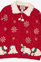 Vintage Red Heirloom Collectibles Polar Bears Ugly Christmas Cardigan (2000s)