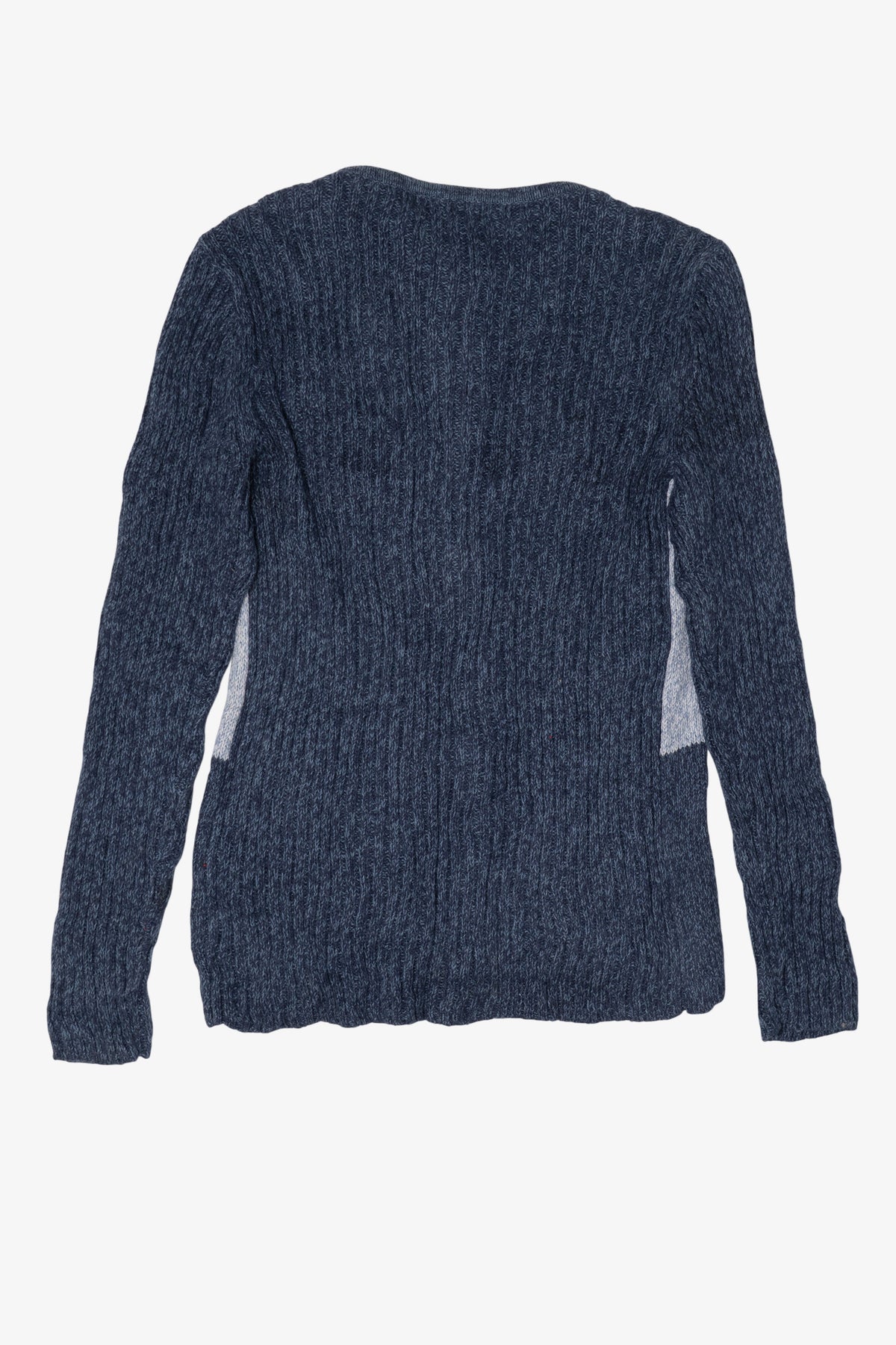Vintage Navy Blue Dressbarn Santa Ugly Christmas Cardigan (1990s)