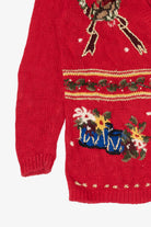 Vintage Red Petite Sophisticate Ugly Christmas Cardigan (1990s)