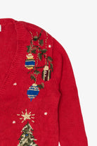 Vintage Red Petite Sophisticate Ugly Christmas Cardigan (1990s)