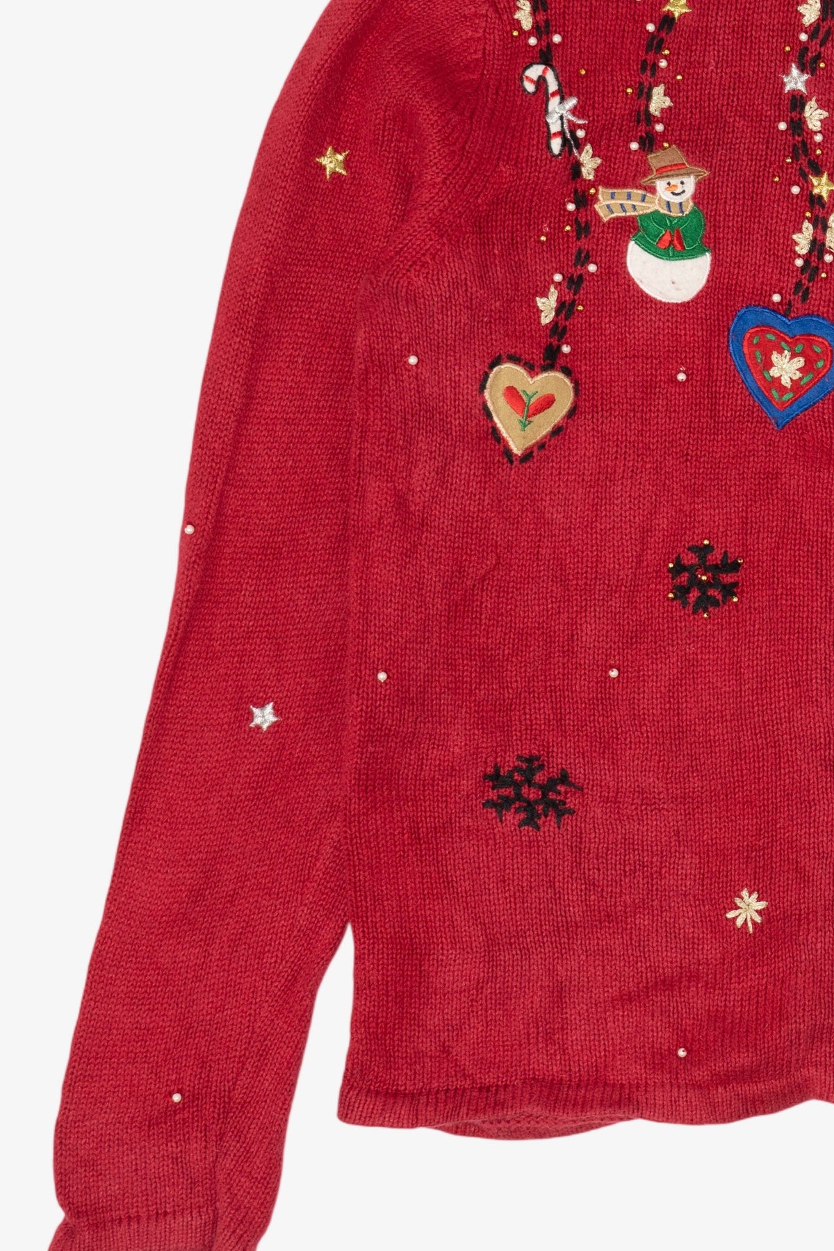 Vintage Red Karen Scott Snowmen Ugly Christmas Cardigan (1990s)